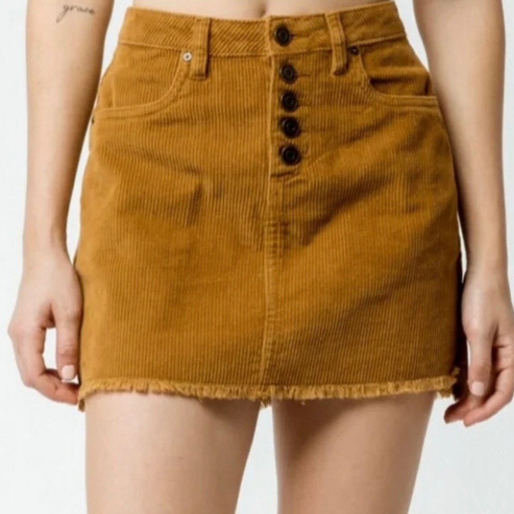 Indigo Rein Corduroy Mini Skirt Brown - Size 5